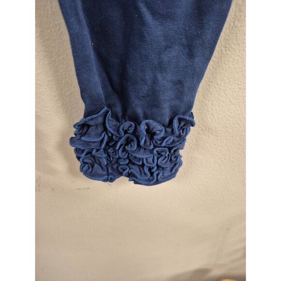 Toddler Girls' Blue Ruffle Hem Leggings - Soft & Stretchy for Playtime & Comfort - Picture 5 of 5